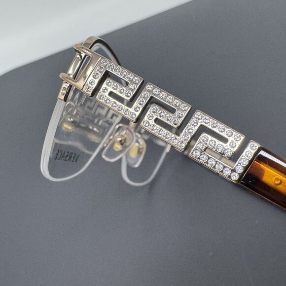 Versace Italy MOD 1220-B 1052 52-16-135 GOLD TORTOISE EYEGLASSES - Picture 4 of 13